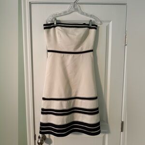 Ann Taylor Strapless Black and White Dress